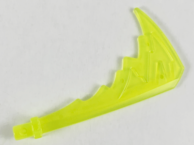 Minifigure, Weapon Katana with Trailing Energy Effect, 73766d Trans-Neon Green U