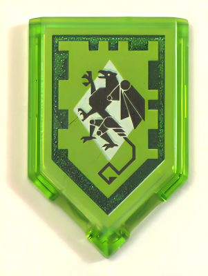 Деталь LEGO Пятиугольная плитка Lego Tile, Modified 2 x 3 Pentagonal with Nexo Power Shield Pattern - Mechanical Griffin 22385pb101 U