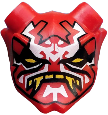Minifigure, Visor Mask Ninjago Oni with Mask of Vengeance Pattern, 35636pb03 Red U