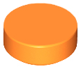 Tile, Round 1 x 1, 98138 Orange N