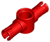 Technic, Pin 3L with Friction Ridges and Center Pin Hole, 87082 Red N