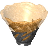 Tornado of Spinjitzu Narrow with Molded Glitter Trans-Orange Top Pattern, 50663pb06 Pearl Dark Gray U
