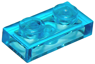 Деталь LEGO Plate 1 x 2 3023 Trans-Light Blue U