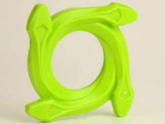 Ring 4 x 4 with 2 x 2 Hole and 4 Snake Head Ends (Ninjago Spinner Crown), 98342 Lime U