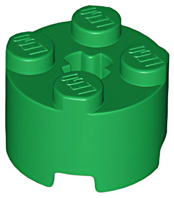 Деталь LEGO Brick, Round 2 x 2 with Axle Hole 3941 (6116, 6143, 39223) Green U
