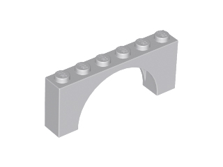 Деталь Lego Арка Arch 1 x 6 x 2 - Medium Thick Top without Reinforced Underside 15254 Light Bluish Gray N