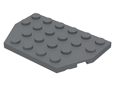 Деталь LEGO Wedge, Plate 4 x 6 Cut Corners 32059  Dark Bluish Gray U