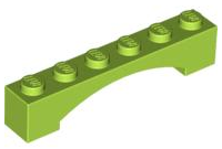 Деталь Lego Арка Arch 1 x 6 Raised Arch 92950 Lime U