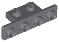 Bracket 1 x 2 - 1 x 4 with Rounded Corners, 2436b Dark Bluish Gray N