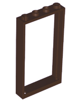 Door, Frame 1 x 4 x 6 with 2 Holes on Top and Bottom, 60596 Dark Brown N