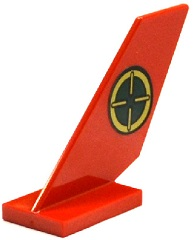 Tail Shuttle with Gold and Dark Green Target Pattern on Left Side (Sticker) - Set 70735, 6239pb053L Red U
