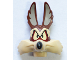 Minifigure, Head, Modified Looney Tunes Wile E. Coyote with Black Nose, Tan Face and Eyes Pattern, 74513pb01  