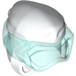 Minifigure, Headgear Ninjago Wrap Type 8 with Molded Trans-Light Blue Scuba Diver Mask Pattern, 77151pb01 White U