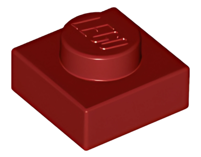 Деталь LEGO Plate 1 x 1 3024 (28554, 30008) Dark RedU