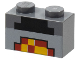 Brick 1 x 2 with Minecraft Pixelated Furnace Lit Pattern, 3004pb162