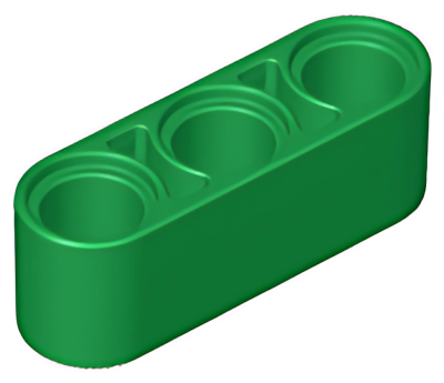 Деталь LEGO Technic, Liftarm Thick 1 x 3 32523 Green U