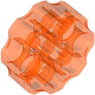Technic, Axle Connector Block Round with 2 Pin Holes and 3 Axle Holes (Hero Factory Weapon Barrel), 98585 Trans-Neon Orange U