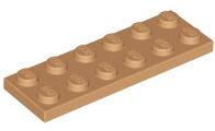 Plate 2 x 6, 3795 Medium Nougat N