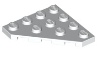 Wedge, Plate 4 x 4 Cut Corner, 30503 White N