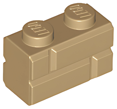 Деталь LEGO Brick, Modified 1 x 2 with Masonry Profile 98283  Dark Tan U