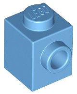 Brick, Modified 1 x 1 with Stud on Side 87087 Medium Blue N