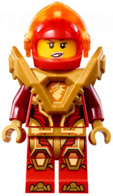 Минифигурка Lego Macy Halbert - Trans-Neon Orange Visor, Pearl Gold Armor nex133 U