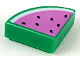 Tile, Round 1 x 1 Quarter with Dark Pink Watermelon Pattern, 25269pb005  