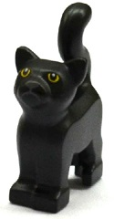 Деталь Lego Cat, Standing with Yellow Eyes and Dark Bluish Gray Nose and Mouth Pattern 13786pb03
