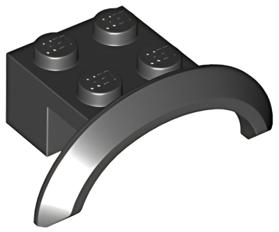 Деталь LEGO Lego Parts Vehicle, Mudguard 4 x 2 1/2 x 1 with Arch Round 98282 (28579) Black U