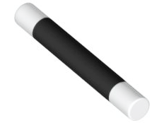 Bar 3L with White Ends Pattern (Magic Wand), 87994pb01 Black N