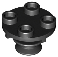 Plate, Round 2 x 2 Thin with Rotation Stem, 40145 Black U
