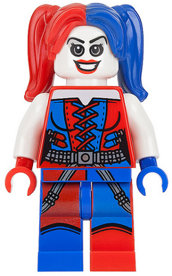 Минифигурка Lego Harley Quinn - Blue and Red Hands and Pigtails sh260