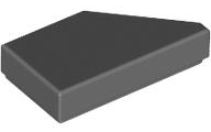 Tile, Modified 1 x 2 Wedge Left, 5091 Dark Bluish Gray N
