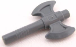 Minifigure, Weapon Axe, Double Headed, 94158f Dark Bluish Gray U