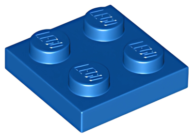 Деталь LEGO Plate 2 x 2 3022 (94148) Blue U