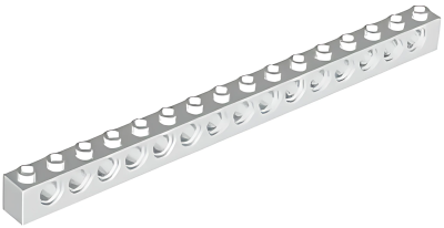 Деталь LEGO Technic, Brick 1 x 16 with Holes 3703 White N