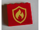 Panel 1 x 4 x 3 with Side Supports - Hollow Studs with Fire Logo Badge Pattern (Sticker) - Set 60214, 60581pb143  