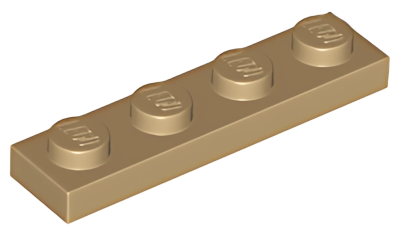 Деталь LEGO Plate 1 x 4 3710 Dark Tan U