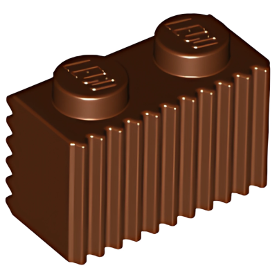 Деталь LEGO Brick, Modified 1 x 2 with Grille / Fluted Profile 2877 Reddish Brown U