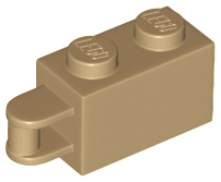 Brick, Modified 1 x 2 with Bar Handle on End - Bar Flush with Edge, 34816 Dark Tan N