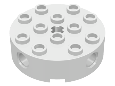 Brick 4 x 4 Round with Holes 6222 White N
