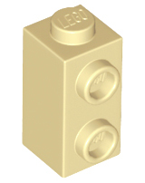 Деталь Lego Brick, Modified 1 x 1 x 1 2/3 with Studs on Side 32952 Tan U