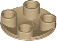 Plate, Round 2 x 2 with Rounded Bottom (Boat Stud), 2654 Dark Tan N