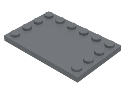 Tile, Modified 4 x 6 with Studs on Edges, 6180 Dark Bluish Gray U