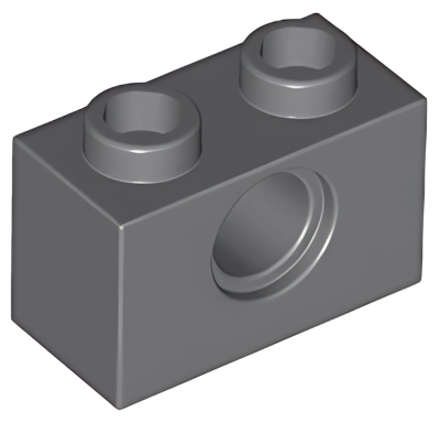Деталь LEGO Technic, Brick 1 x 2 with Hole 3700 Dark Bluish Gray U