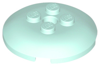 Brick, Round 4 x 4 x 2/3 Dome Top with Hole, 65138 Light Aqua N