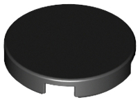 Tile, Round 2 x 2 with Bottom Stud Holder, 14769 Black U