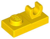 Plate, Modified 1 x 2 with Open O Clip on Top, 44861 Yellow N
