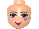 Mini Doll, Head Friends with Black Eyebrows, Eyelashes, Medium Lavender Eyes, Blue Stars, Dark Pink Lips, Open Mouth Smile with Teeth Pattern, 21079