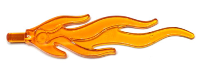 Wave Rounded Straight Large with Bar End (Flame), 85959 Trans-Orange U